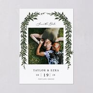 Rich Greenery Save The Date Cards Hunter Green Signature smooth Blank No Standard