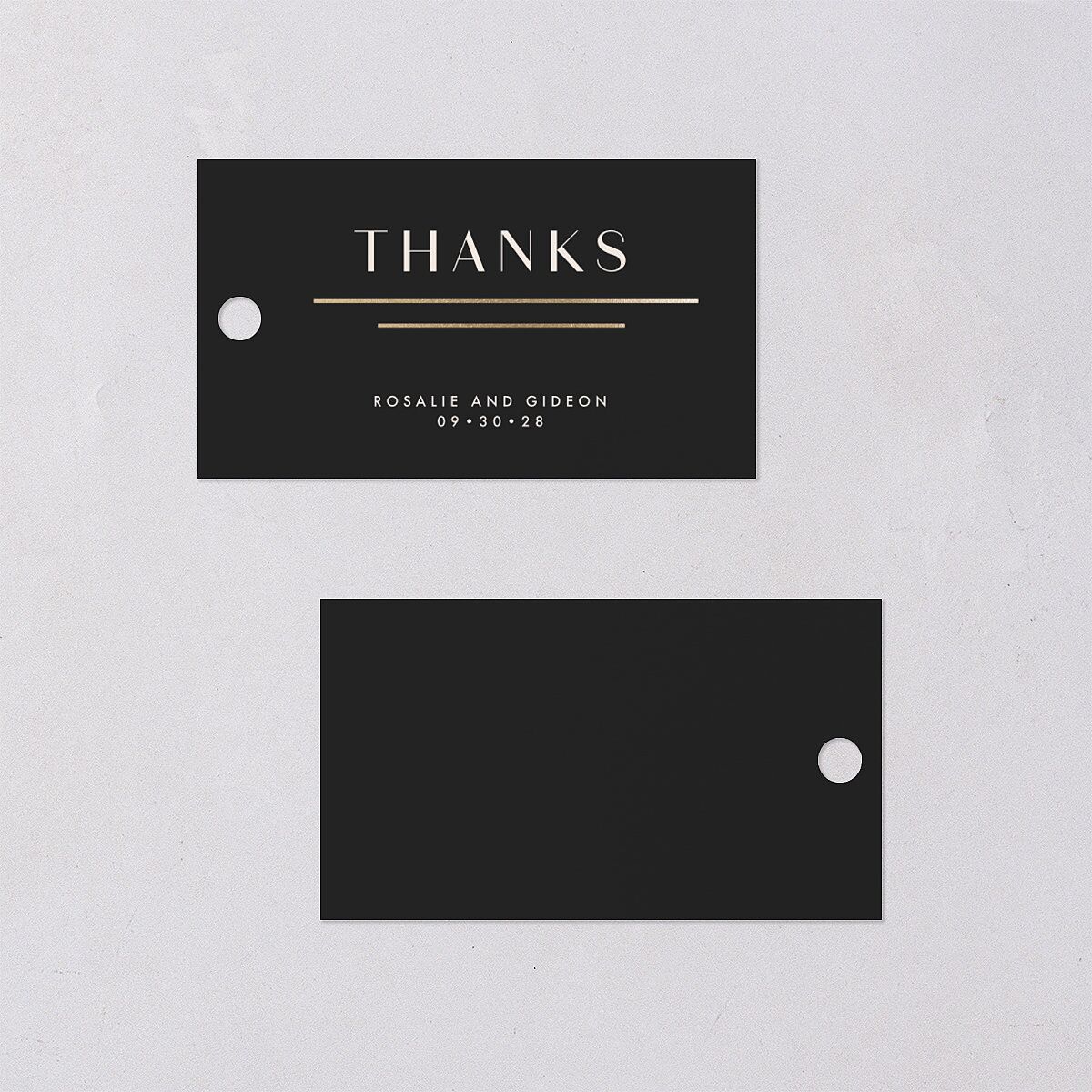 Refined Frame Favor Gift Tags Gold Charcoal Signature