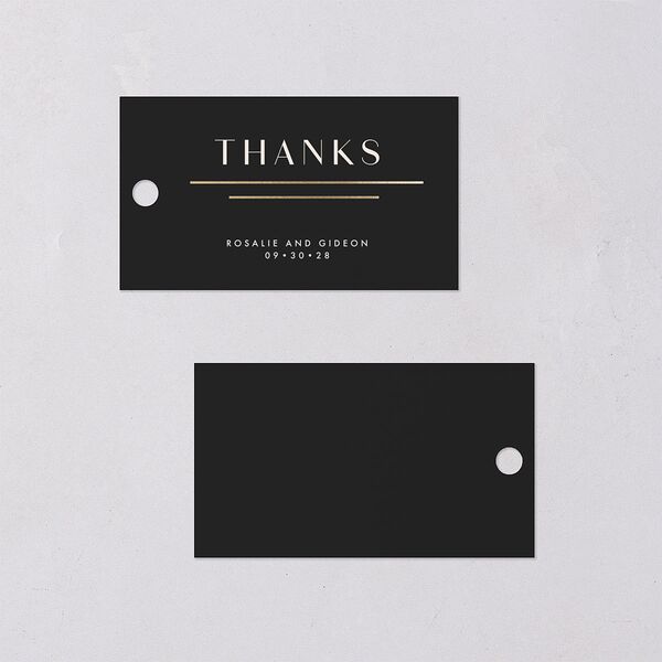 Refined Frame Favor Gift Tags Gold Charcoal Signature