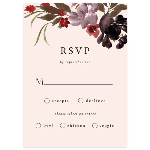 Autumn Romance Wedding Response Cards Chocolate Signature
