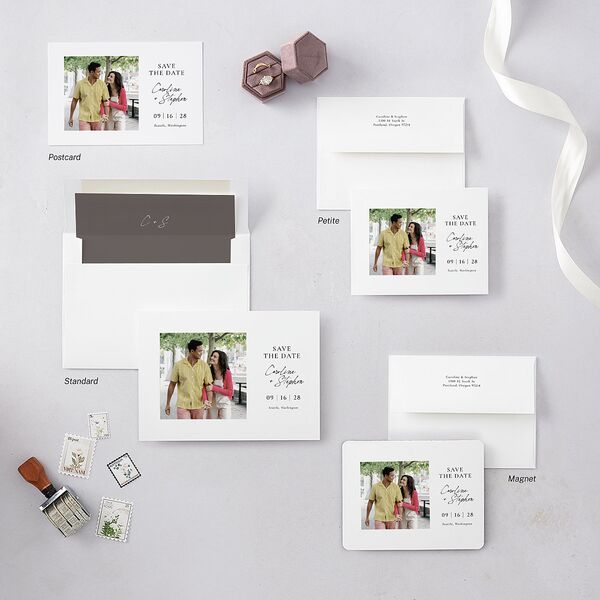 Simple Square Save The Date Magnets Pure White Magnet Paper