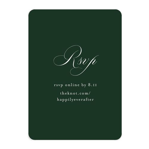 Fairytale Luxury Foil QR Code RSVP Cards Dark Emerald Signature Rounded