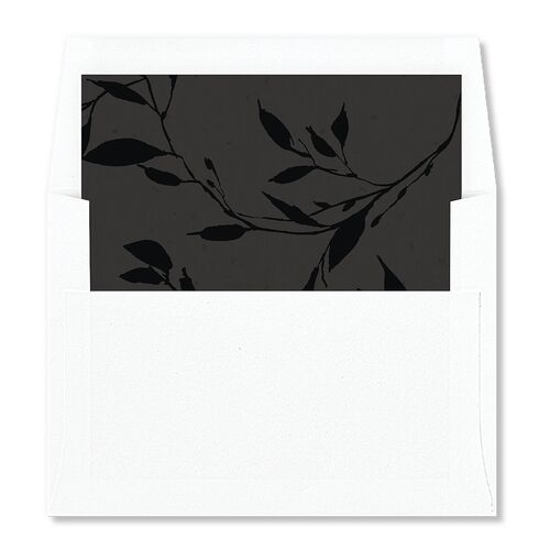 Pressed Leaves Standard Envelope Liners Charcoal Standard
