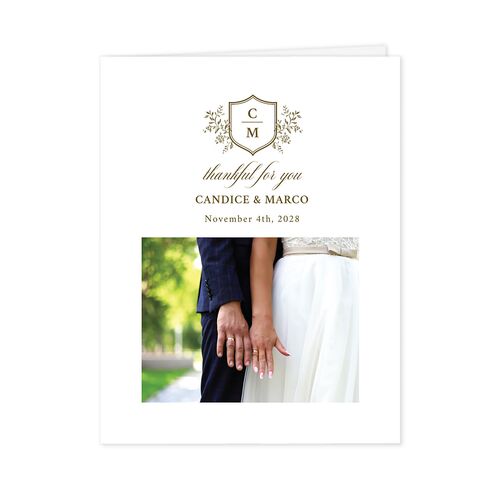 Elegant Photo Crest Thank You Cards Driftwood