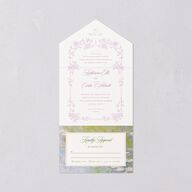 Eclectic Garden Reverie All-in-One Wedding Invitations Lavender Signature Light Both Recipient and Return Addresses No