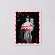 Hand Drawn Las Vegas Hearts Save The Date Magnets Crimson Magnet Paper
