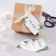 Eucalyptus Frame Favor Gift Tags No Foil Pure White Signature