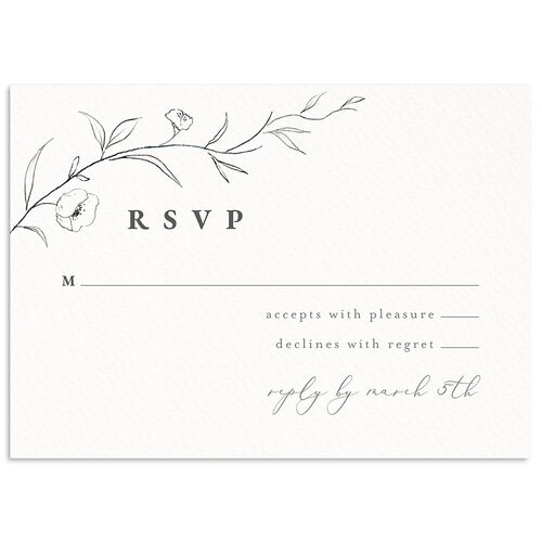 Graceful Botanical Wedding Response Cards Shadow Gray Signature Standard