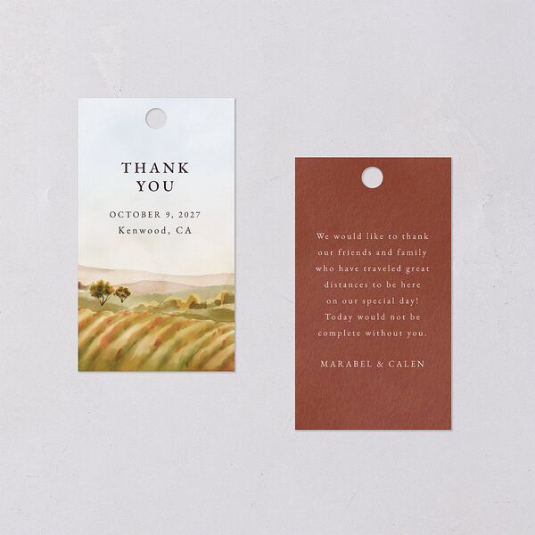 Romantic Vineyard Favor Gift Tags Rust Signature