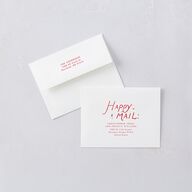 Whimsical Holiday Handwritten Thank You Card Envelopes White Ruby Both Recipient and Return Addresses Signature Standard