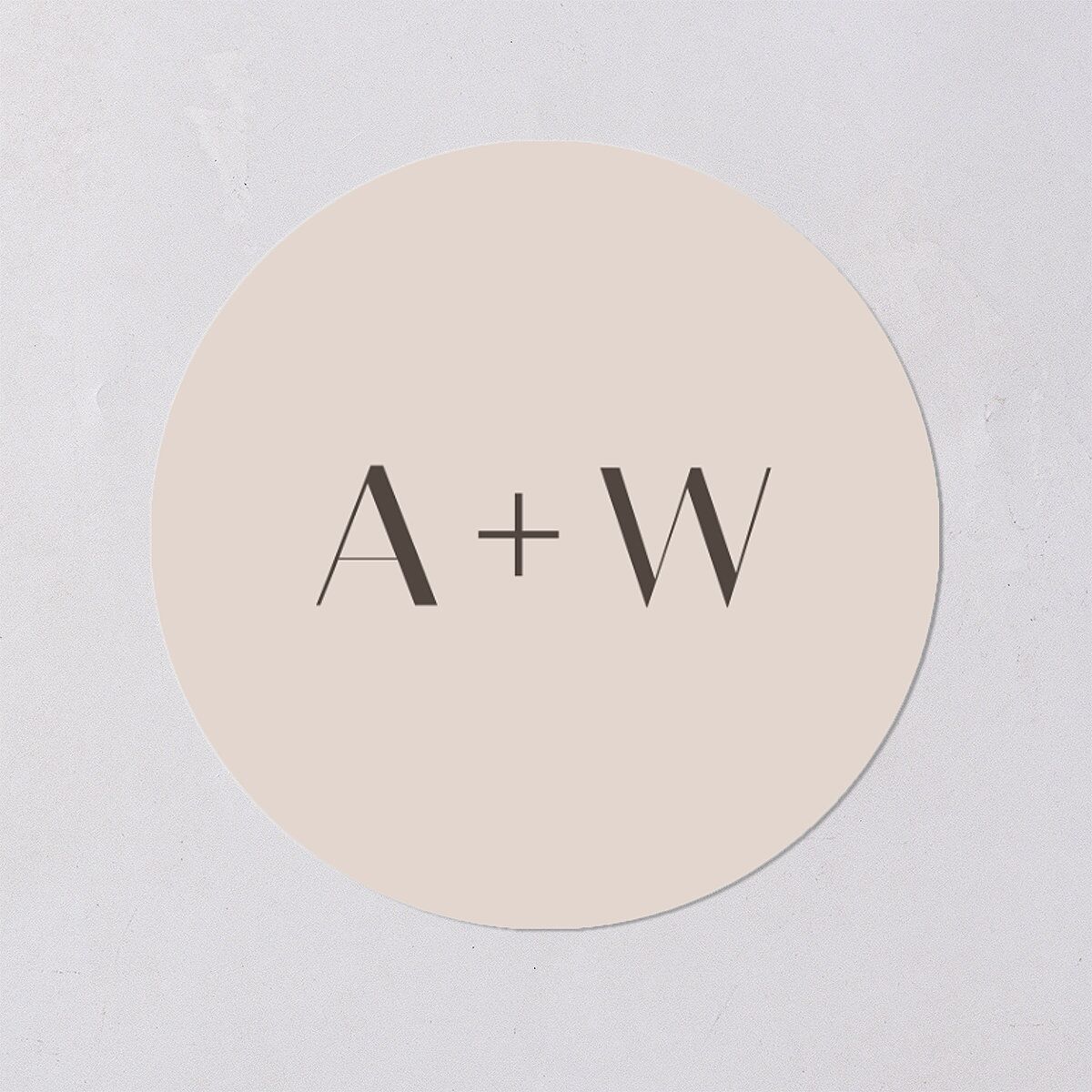 Monogram Arch Wedding Stickers Champagne Circle