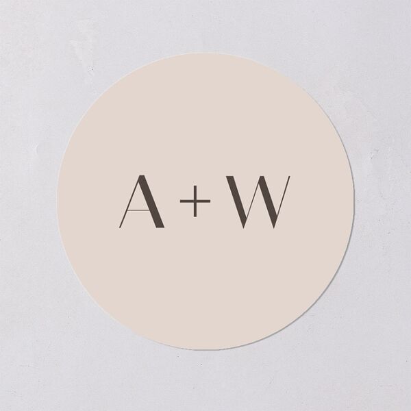 Monogram Arch Wedding Stickers Champagne Circle