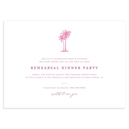 Palm Tree Icon Rehearsal Dinner Invitations Lily Signature Blank Standard