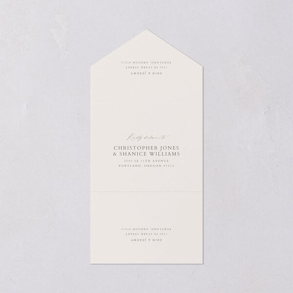 Butterfly Botanical All-in-One Wedding Invitations Pure White Signature Light Both Recipient and Return Addresses No