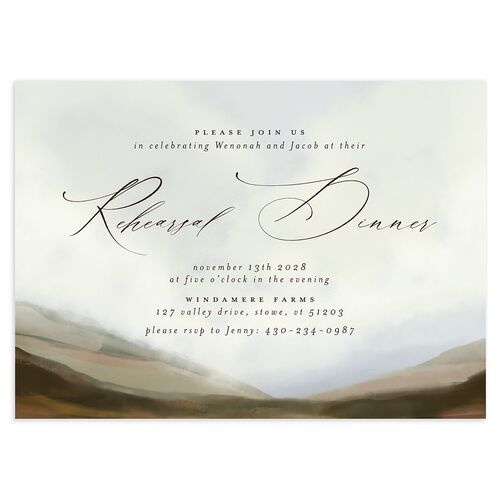 Western Valley Rehearsal Dinner Invitations Chocolate Signature Blank Standard