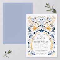 Nordic Folk Rehearsal Dinner Invitations Butterscotch Signature Blank