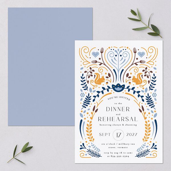 Nordic Folk Rehearsal Dinner Invitations Butterscotch Signature Blank