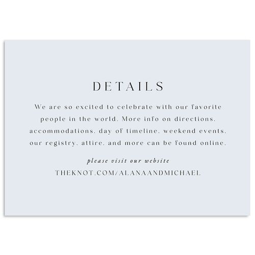 Landscape Gallery Wedding Enclosure Cards Pale Blue Signature Standard