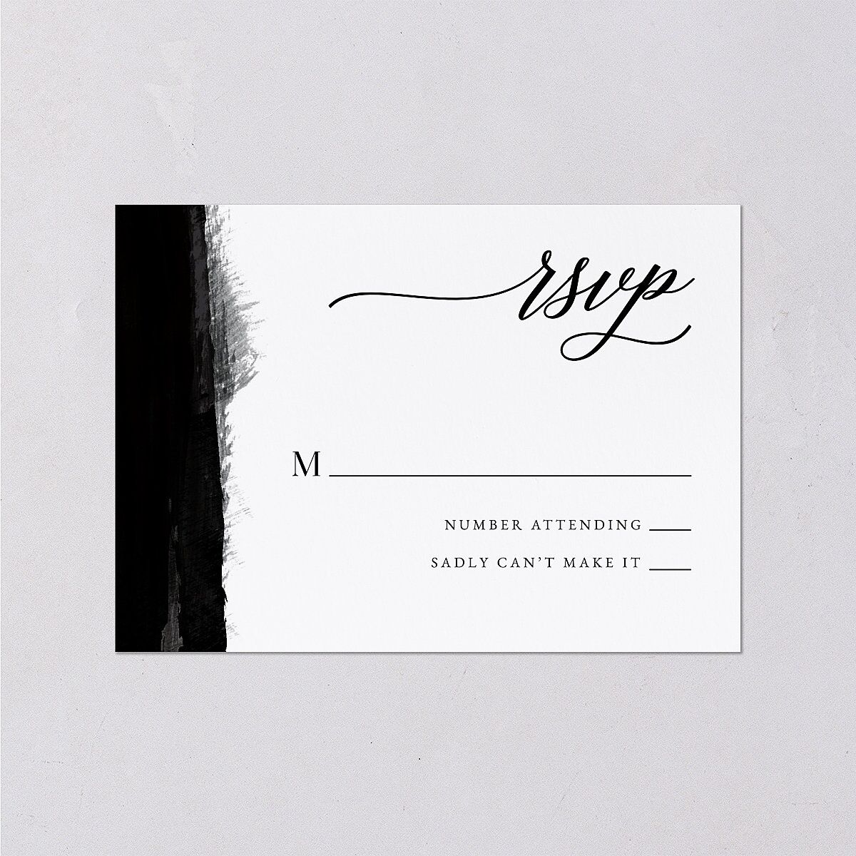 Painted Minimal Wedding Response Cards Midnight Signature Standard
