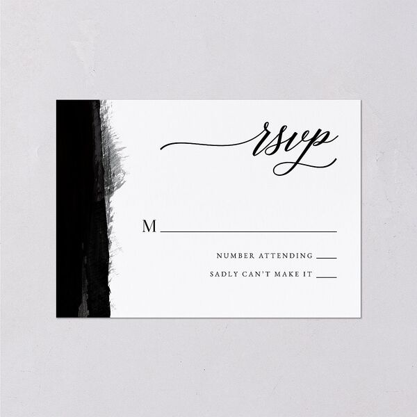 Painted Minimal Wedding Response Cards Midnight Signature Standard