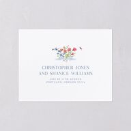 Fairytale Wildflower Crest All-in-One Wedding Invitations Pure White Signature Light Both Recipient and Return Addresses No