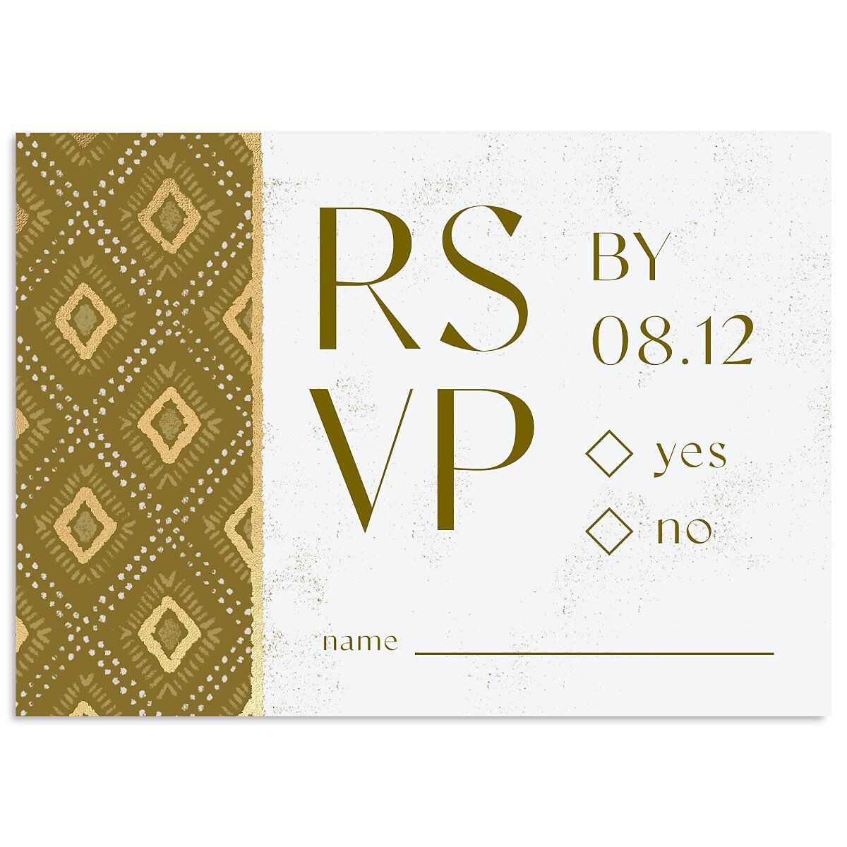 Gilded Sahara Pattern Wedding Response Cards