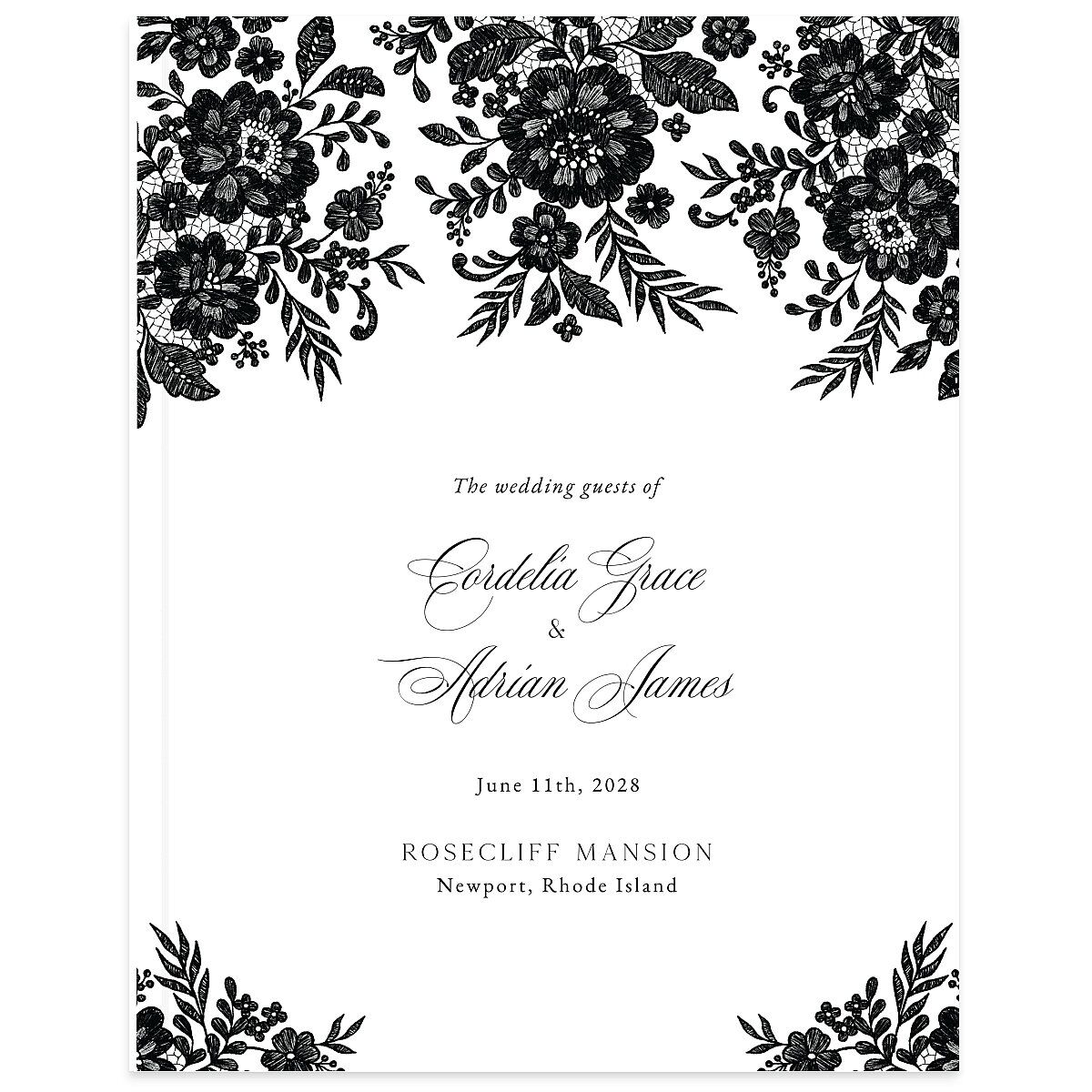 Ornate Lace Wedding Guest Book