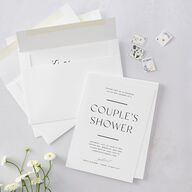 Just Us Bridal Shower Invitations Pure White Signature Blank Standard