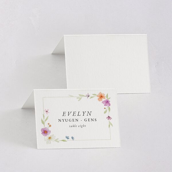 Classic Wildflower Frame Place Cards Amethyst Signature