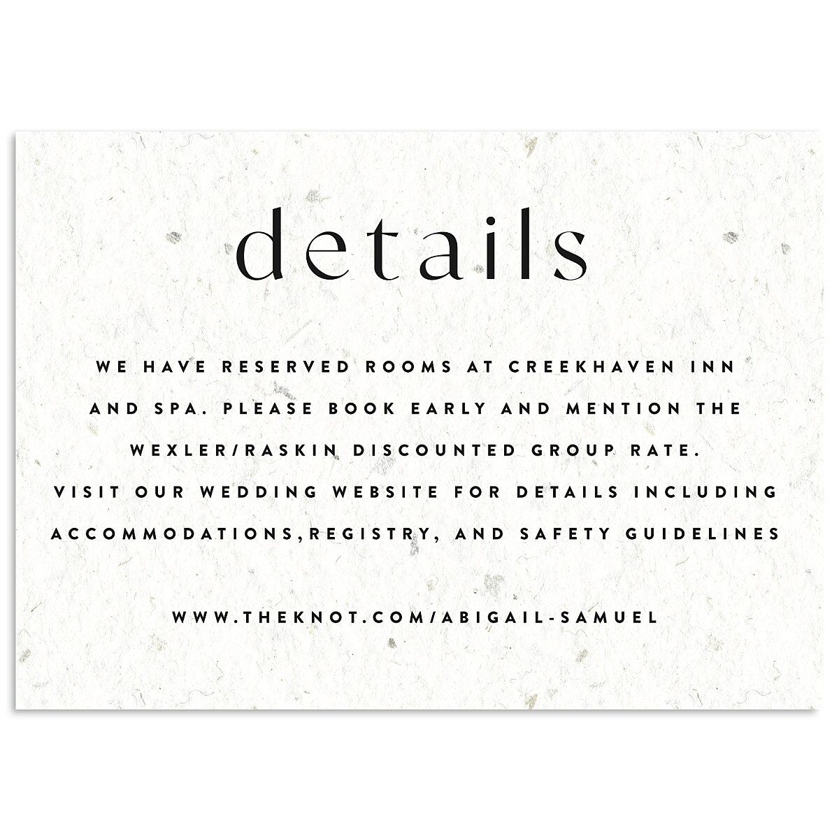 Pressed Leaves Wedding Enclosure Cards