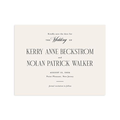 Cosmopolitan Save the Date Petite Cards Champagne Signature smooth Blank No Standard