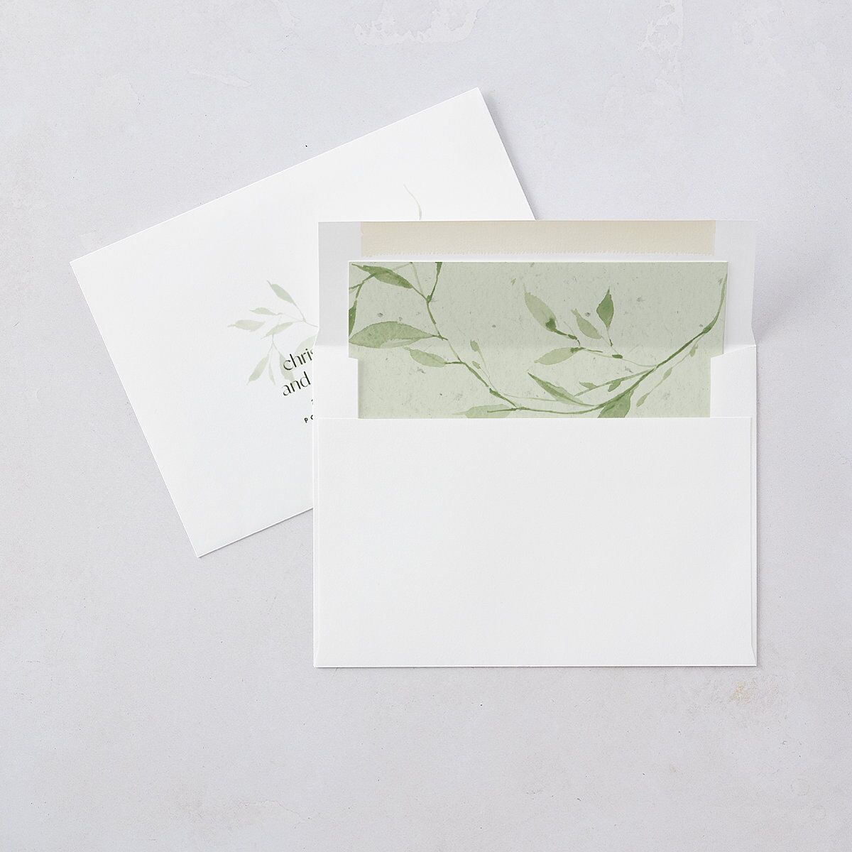 Pressed Leaves Wedding Invitations Thyme Signature Blank No Standard
