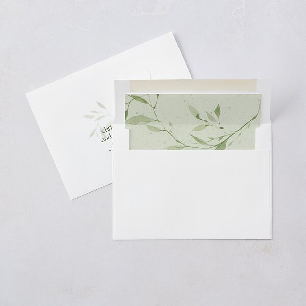 Pressed Leaves Wedding Invitations Thyme Signature Blank No Standard