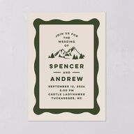 Adventure Icon Wedding Invitations Hunter Green Signature Blank No Standard