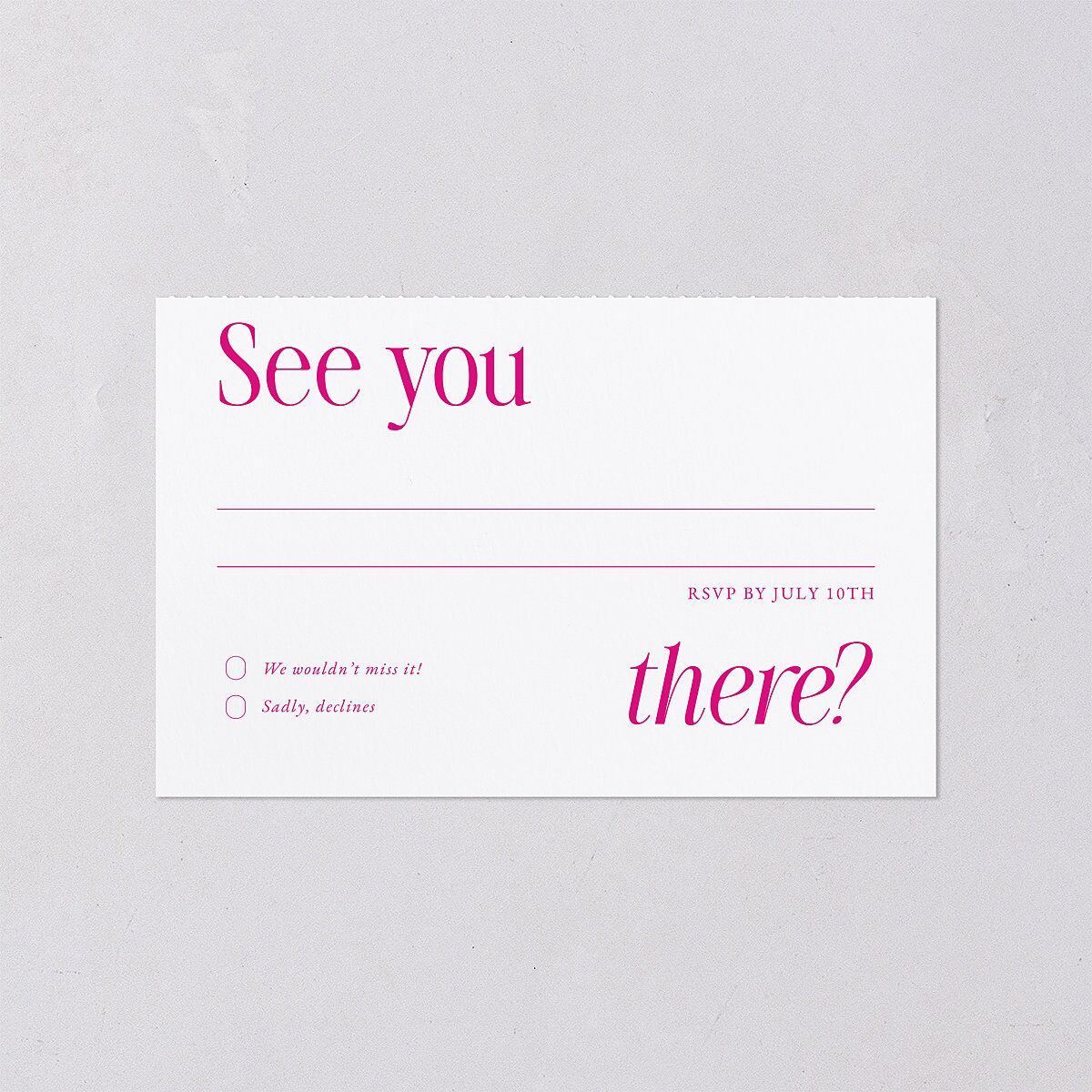 Stay For The Party All-in-One Wedding Invitations Hot Pink Signature Light Both Recipient and Return Addresses No