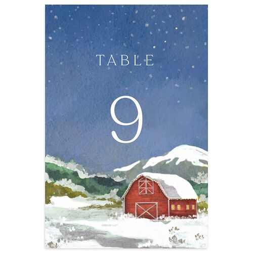 Western Barn Table Numbers Deep Claret Signature