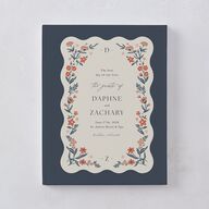 Flora Garden Border Guest Books Moody Blue