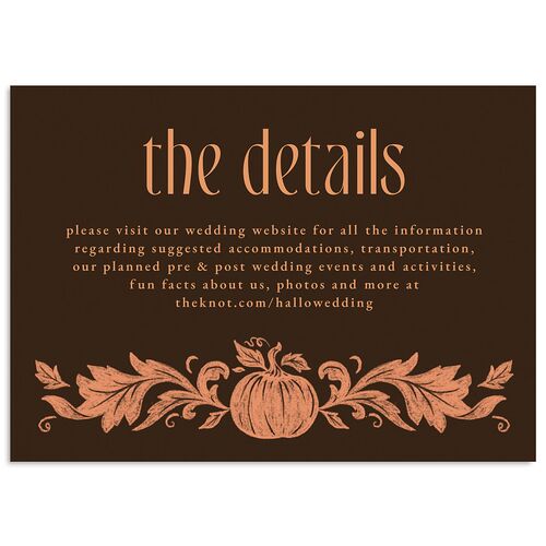 Spooky Halloween Nouveau Wedding Enclosure Cards Walnut Signature Standard