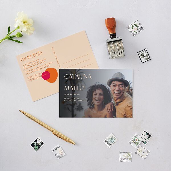 Santa Cruz Save The Date Postcards Tangerine Postcard