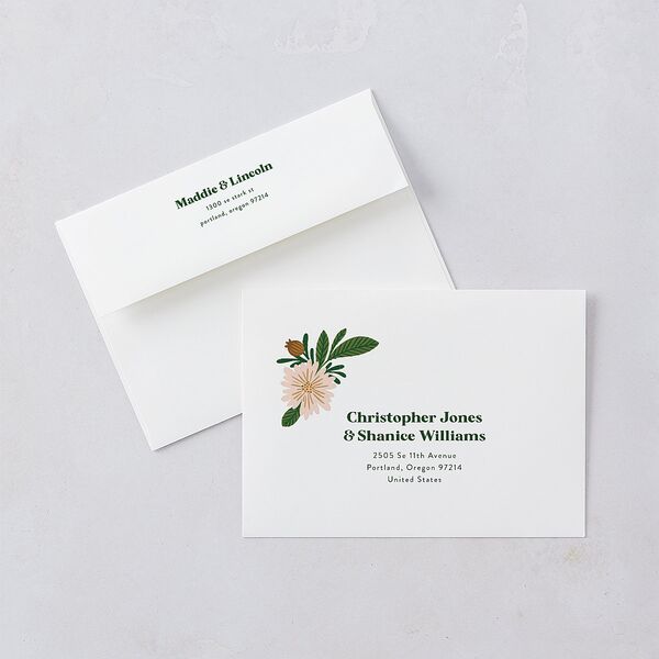 Retro Bloom Bridal Shower Invitations Scottish Green Signature Blank Standard