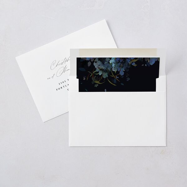 Midnight Floral Wedding Invitations Gold Navy Signature Blank No