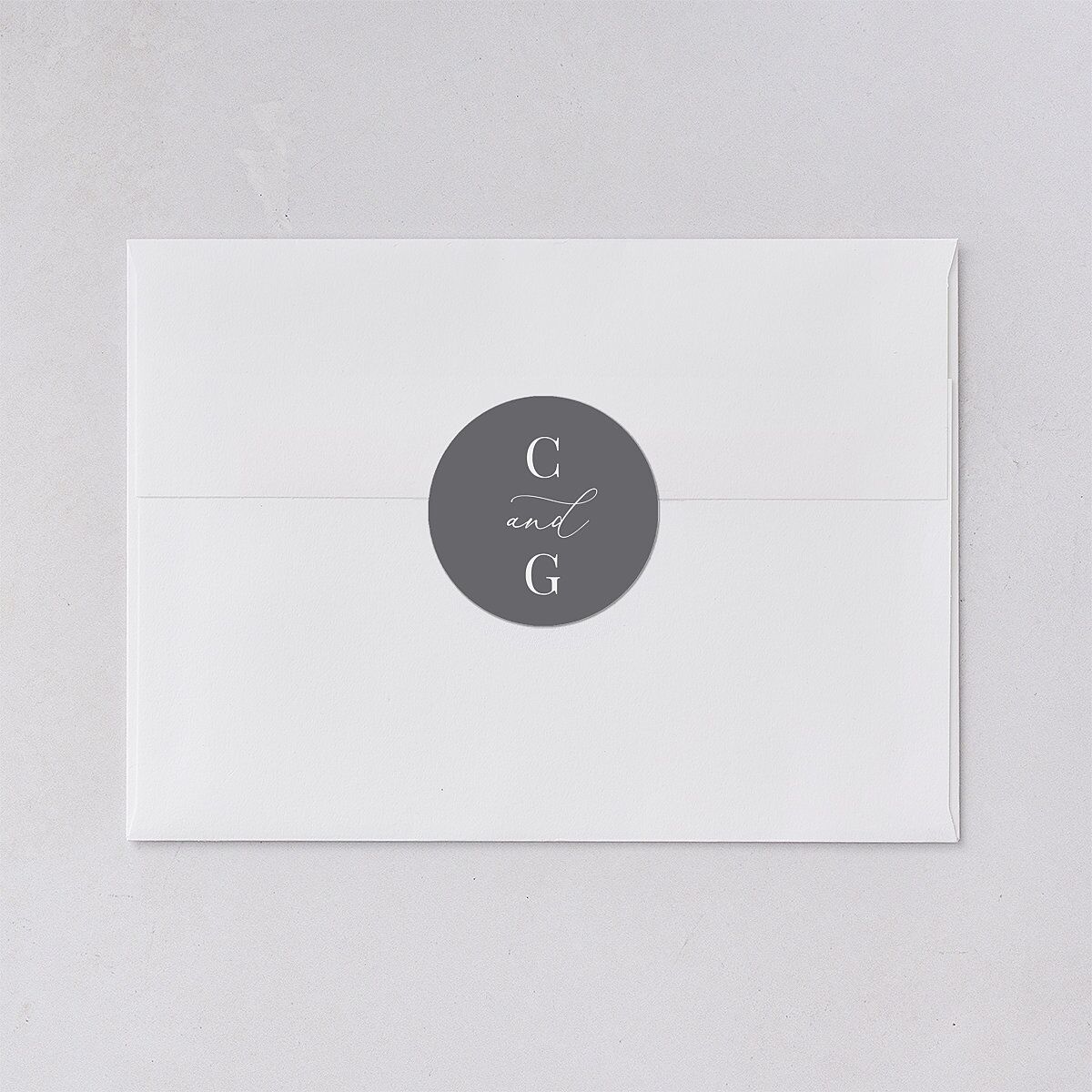 Romantic Calligraphy Wedding Stickers Silver Circle