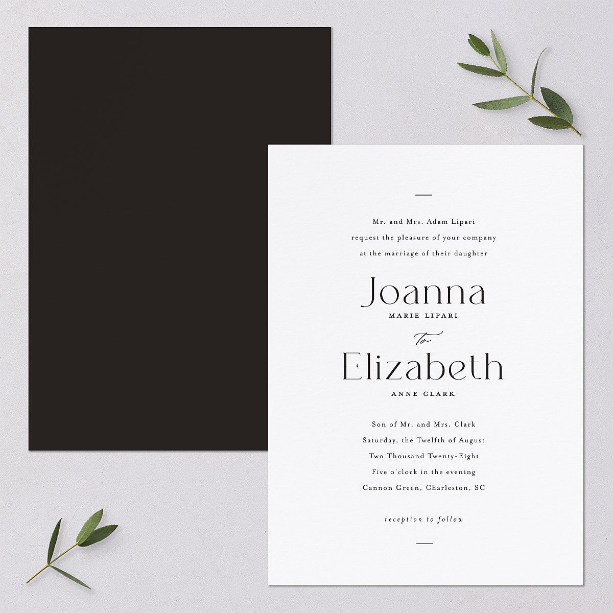 Refined Wedding Invitations Pure White Signature Blank No