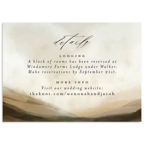 Western Valley Wedding Event Detail Cards Tan Signature Standard
