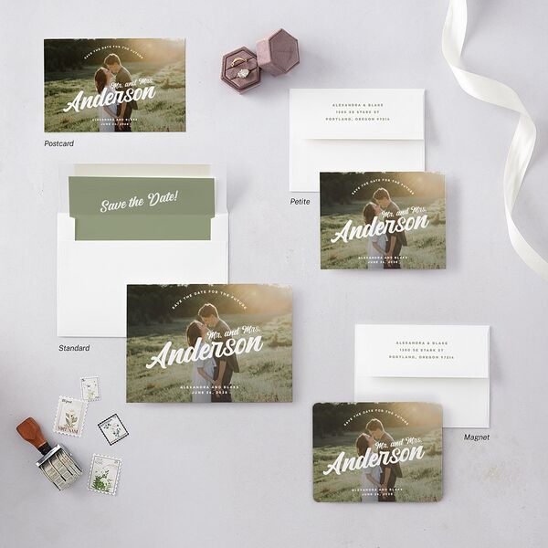Future Newlyweds Save the Date Cards Moss Signature smooth Blank No