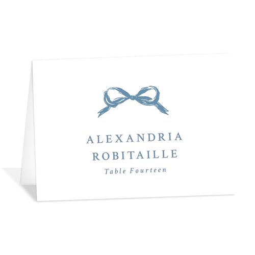 Hand Drawn Vintage Locket Place Cards Baby Blue Signature