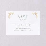 Monogram Leaves Wedding Response Cards Gold Eucalyptus Signature Standard