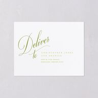 Modern Wedding Of Calligraphy All-in-One Wedding Invitations Chartreuse Signature Light Both Recipient and Return Addresses No