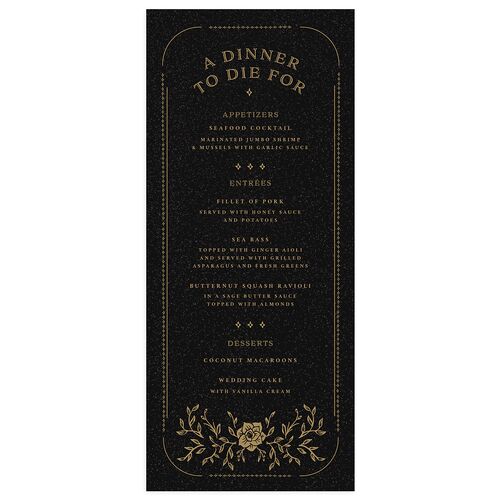 Skeleton Spirits Menus Licorice Signature