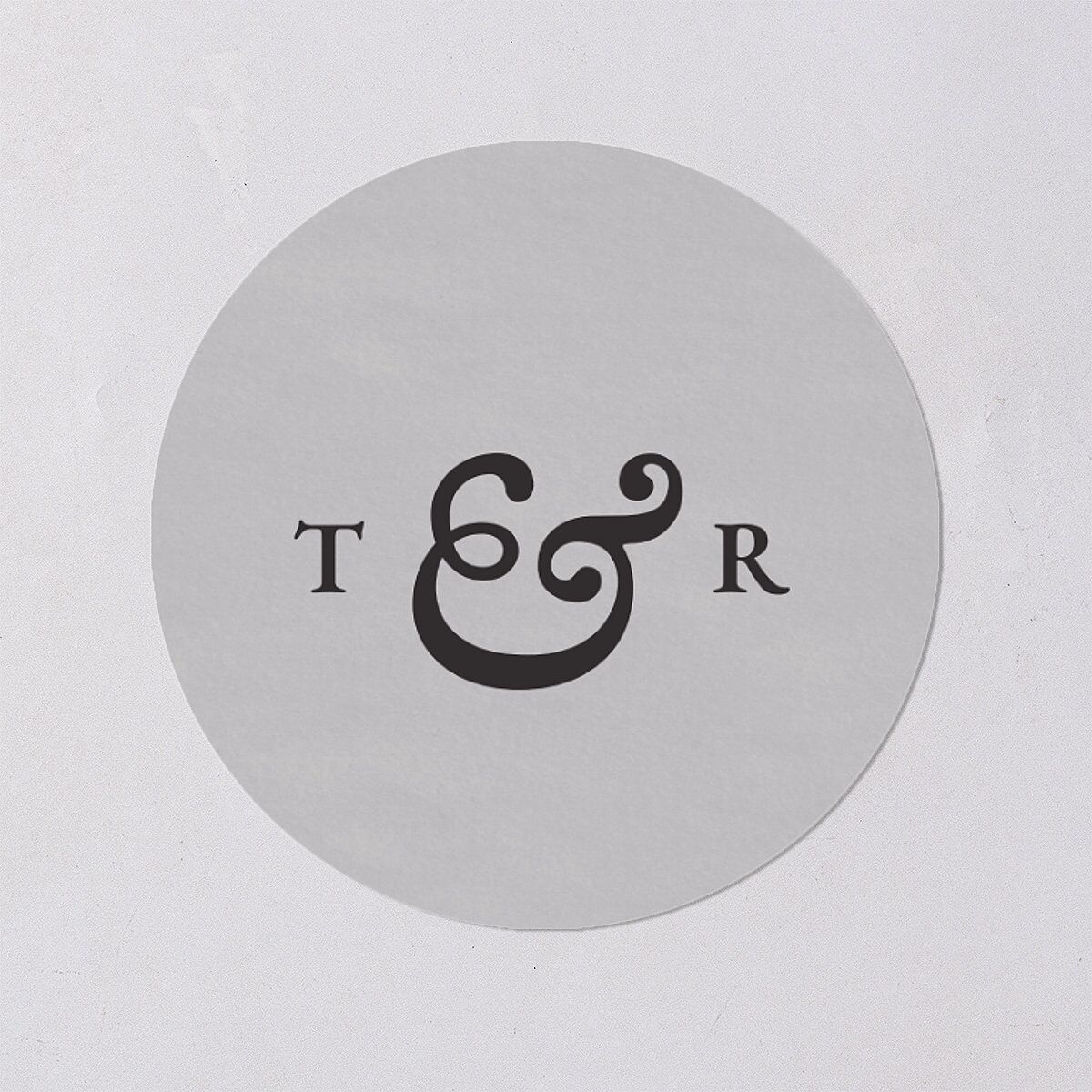 Newspaper Wedding Stickers Pure White Circle